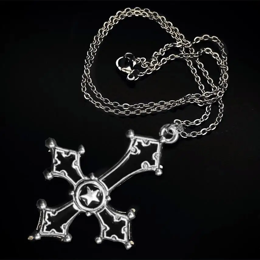 Vampire Coffin Inverted Cross Necklace - Gothic Skull Pendant For Men & Women