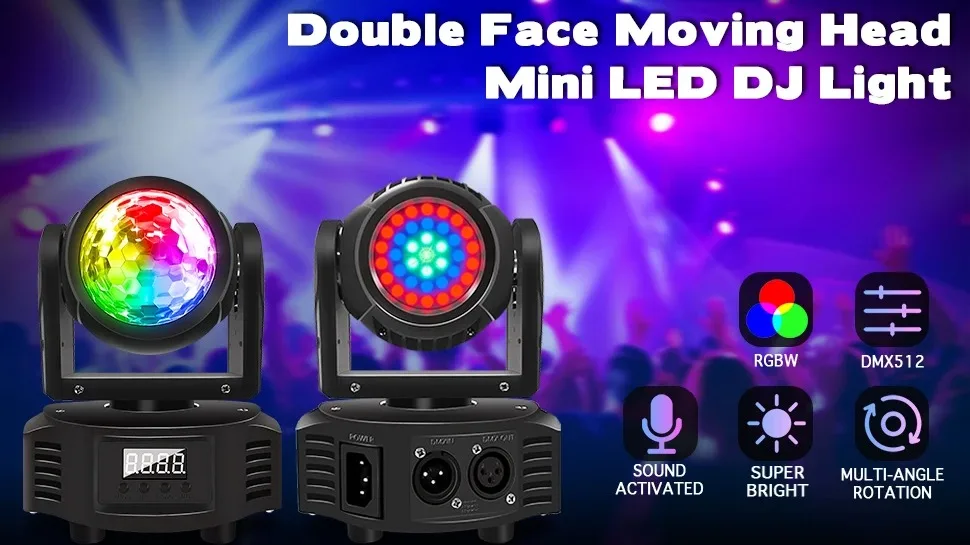 Double Sides Effect Lighting Mini Ball Zoom Wash Moving Head Dmx ...