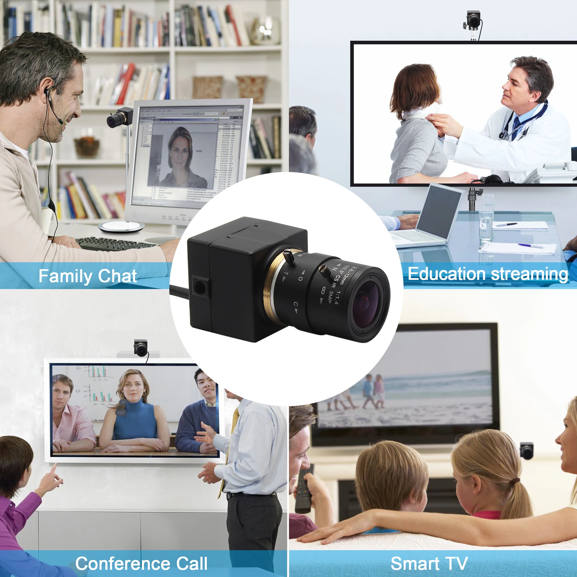 ELP 1080P Full HD 30fps 60fps 120fps mini PC Webcam USB Camera with Manual  Zoom 2.8-12mm Varifocal Lens for PC Skype ,Video calling recording  [ELP-USBFHD01M-SFV(2.8-12)] - $55.00 : ELP USB Webcam