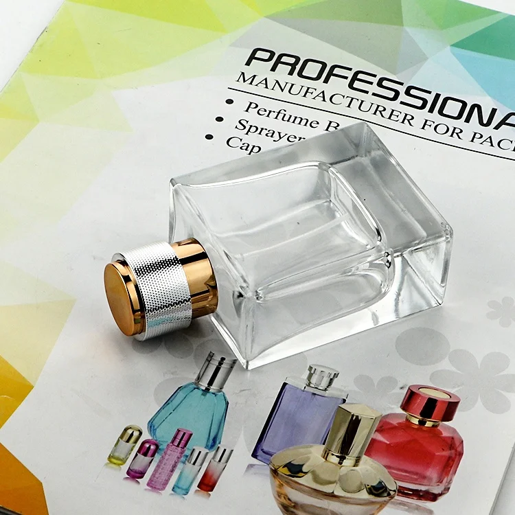 Customized Shape 50ml Square Glass Empty High Quality Perfume Bottle