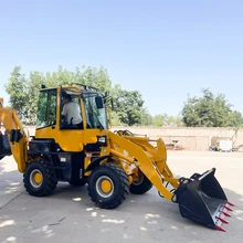 FREE SHIPPING! 4x4 Wheel Drive mini loader backhoe loader for sell with Snow shovel tractopelle chinese backhoe loader