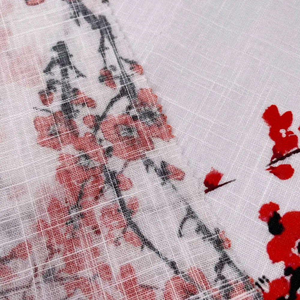 Индивидуальный модный вискозный льняной шов, реактивный цифровой принт для платьев