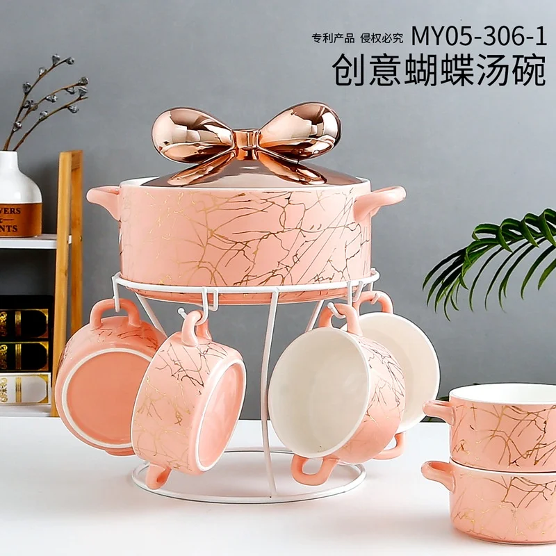 Buy Wholesale China Factory Direct Soup Bowl Soup Pot Ceramic Soup Set With  Iron Stand & Ceramic Soup Sets at USD 2.5