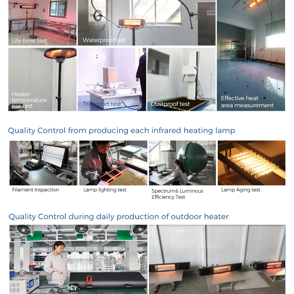 Electric Heaters Infrared Garage 2000W  IP65  Remote Control Patio Heaters for Outdoor & Garage Use