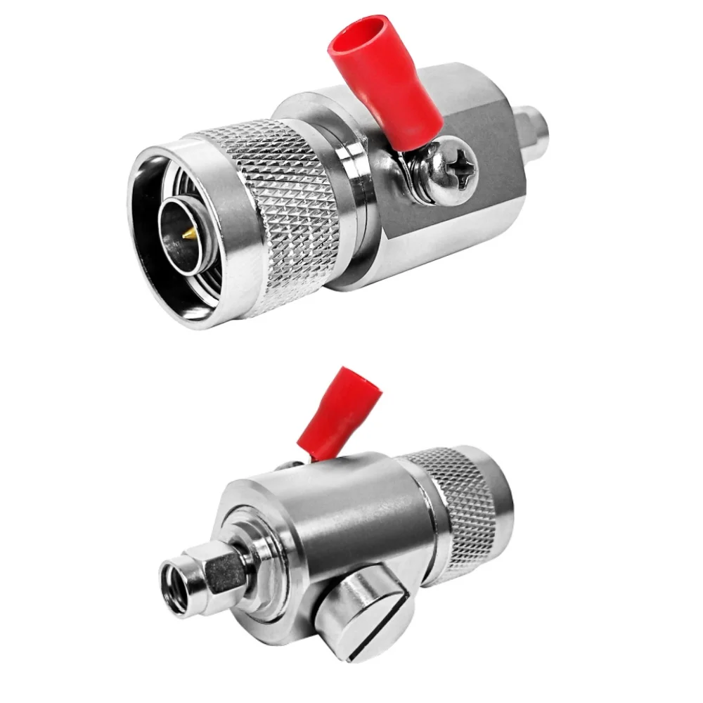 N Male Plug to RP Reverse Polarity SMA Male Plug 6G 90V/230V Gas Discharge Tube Surge Arrestor Lightning Protector