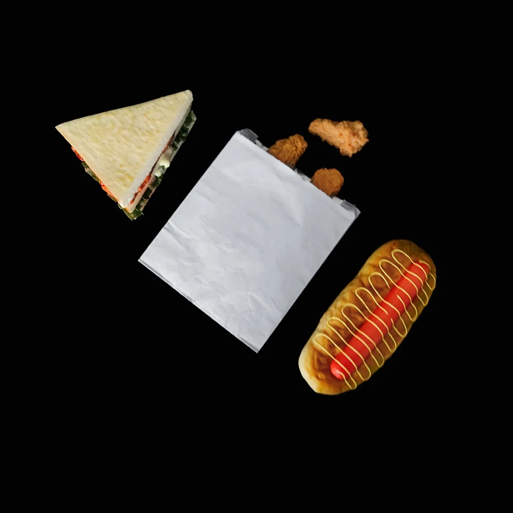 Bolsas de papel de aluminio forradas de comida rápida que empaquetan la bolsa de papel multiusos para hacer compras