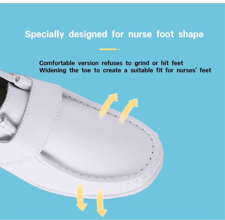 Hot Sale Nurse Shoes for Women Nursing Hospital White Shoes Comfort Breathable Soft Bottom Flat Anti-slip Safety Work Shoes