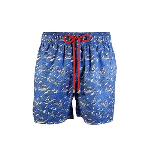 OEM Manufacturer New Summer Beach Set Men's Swim Shorts Pocket Design Trend 3D Digital Printed Quick Dry Reversible