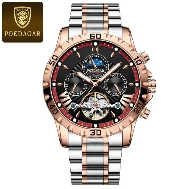 POEDAGAR 1410 Luxury Tourbillon Mechanical Moon Phase Watch
