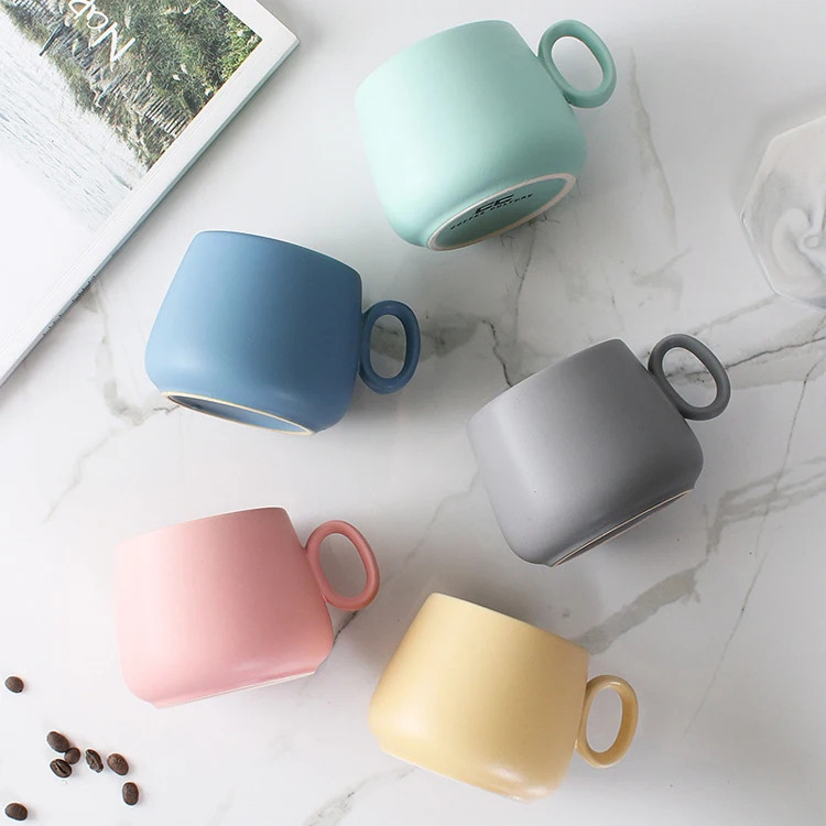 Factory direct sale creativity matte ceramic coffee mug milk/afternoon tea macarons Breakfast cups