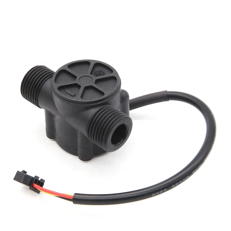 SEA Water Flow Sensor YF-S201A 1/2'' Port Waterproof 0.5-25LPM NPN Pulse Output Nylon Impeller Turbine