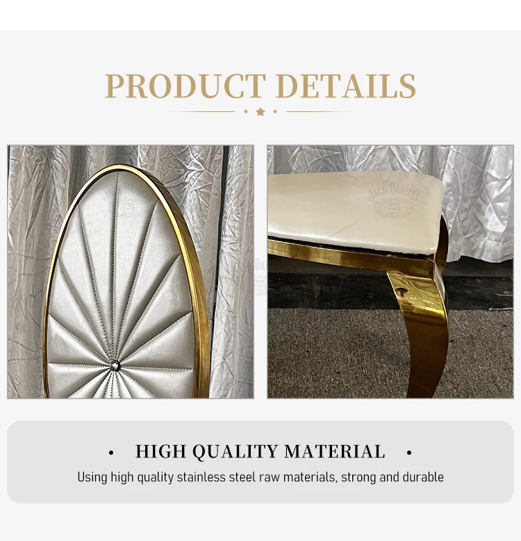 Factory Price Wedding Luxury Modern Stackable Event Party Stainless Steel Gold Wedding Chair for Sale