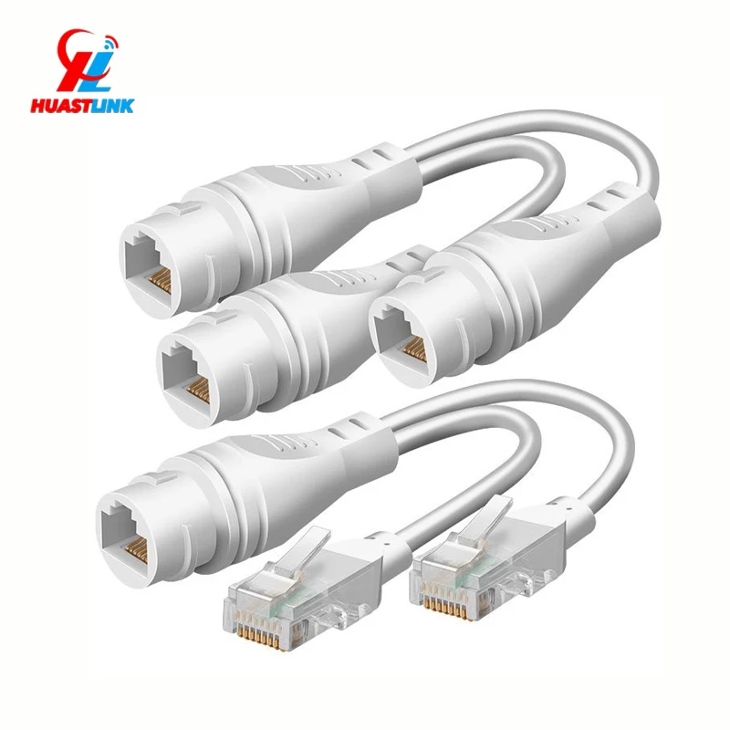 Cable Assembly Kit Rj45 HUASTLINK HC-RJ45 3-Port RJ45 POE 48V 10/100Mbps Cable Kit 2 Adapter ...