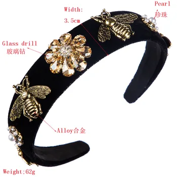Shop Our Hot Sell Baroque Bee Headbands with Crystal display picture 3