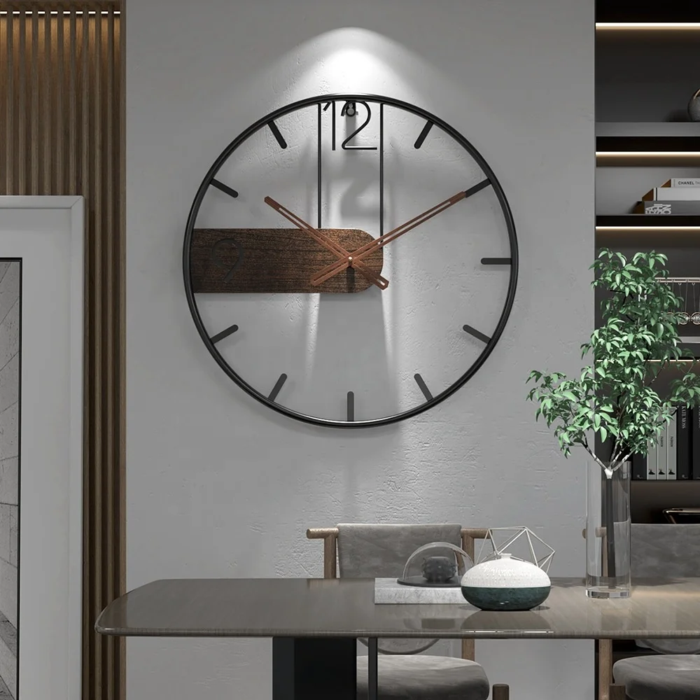 Nordic Fashion Hot Iron Silent Clock Living Room Bedroom Metal Clocks Reloj  De Pared Simple Creative Light Luxury Wall Clock