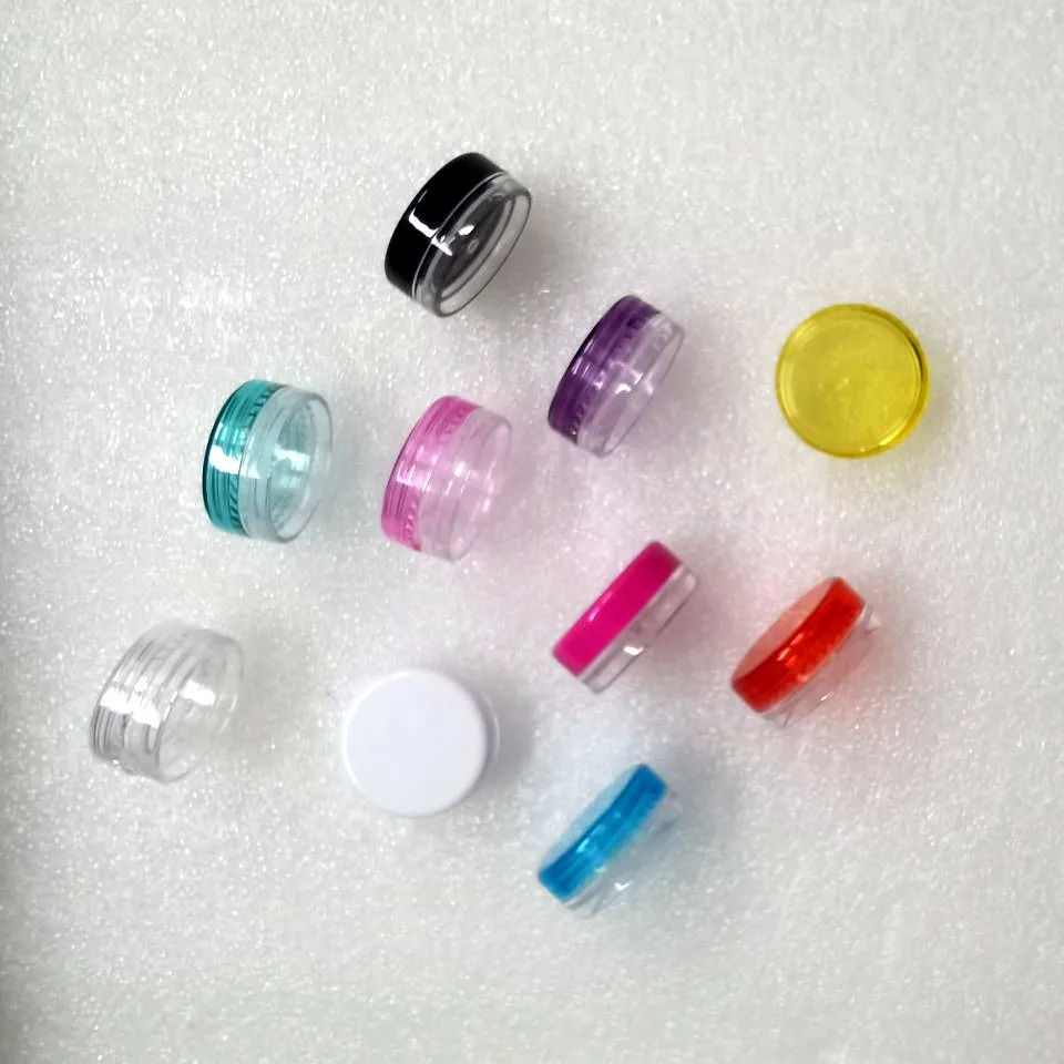 2ml 2g PS Clear Round Mini Cosmetic Colorful Sample Cream Container Lotion Jar with Lids Eye Cream Plastic Lipstick Containers
