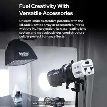 GODOX ML60II Bi 70W Video Light Bi-Color Photography Light 2800K-6500K Dimmable product image