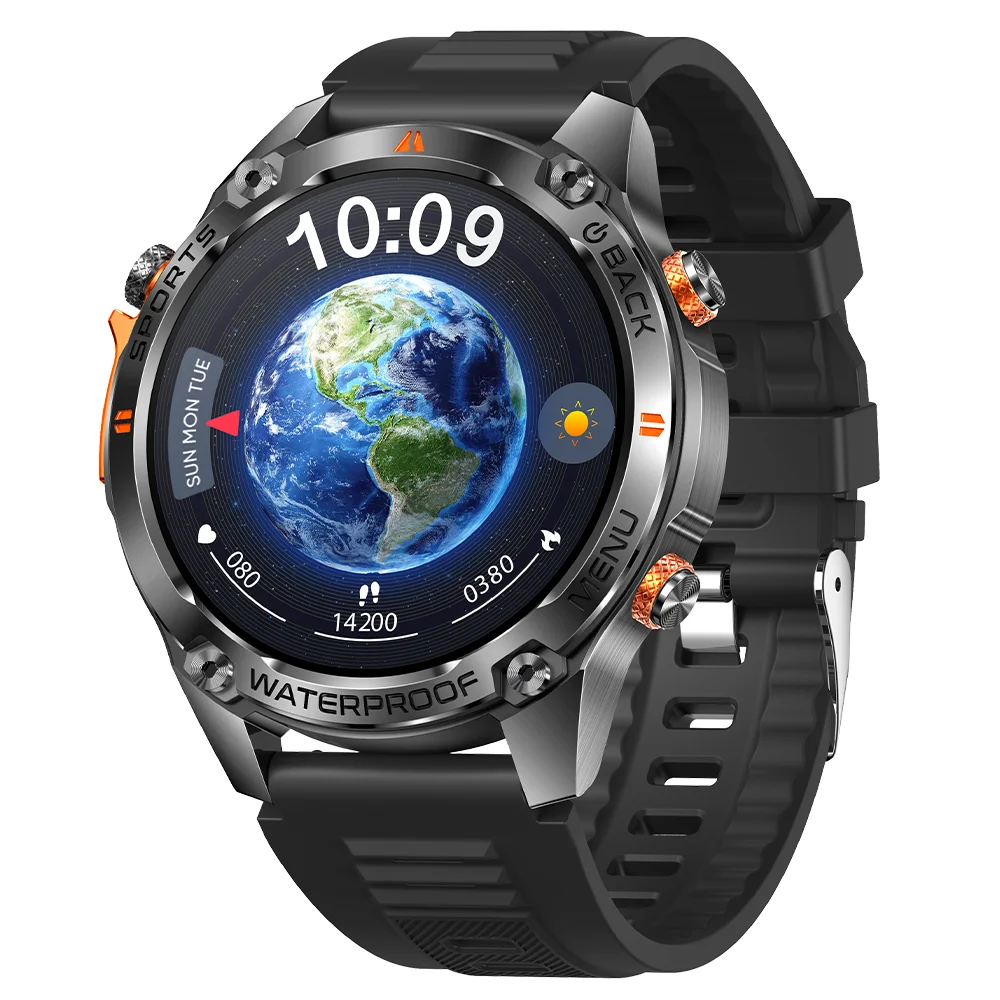 Smartwatch SENBONO G100 Redondo Esportivo Grande com GPS, Altitude, Barômetro, Bússola, 5ATM À Prova D'Água, Chamada BT para...