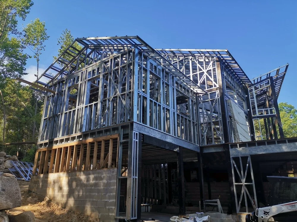 Steel Structure 2 Floor Prefab House Glass Prefab House Kits House Villa