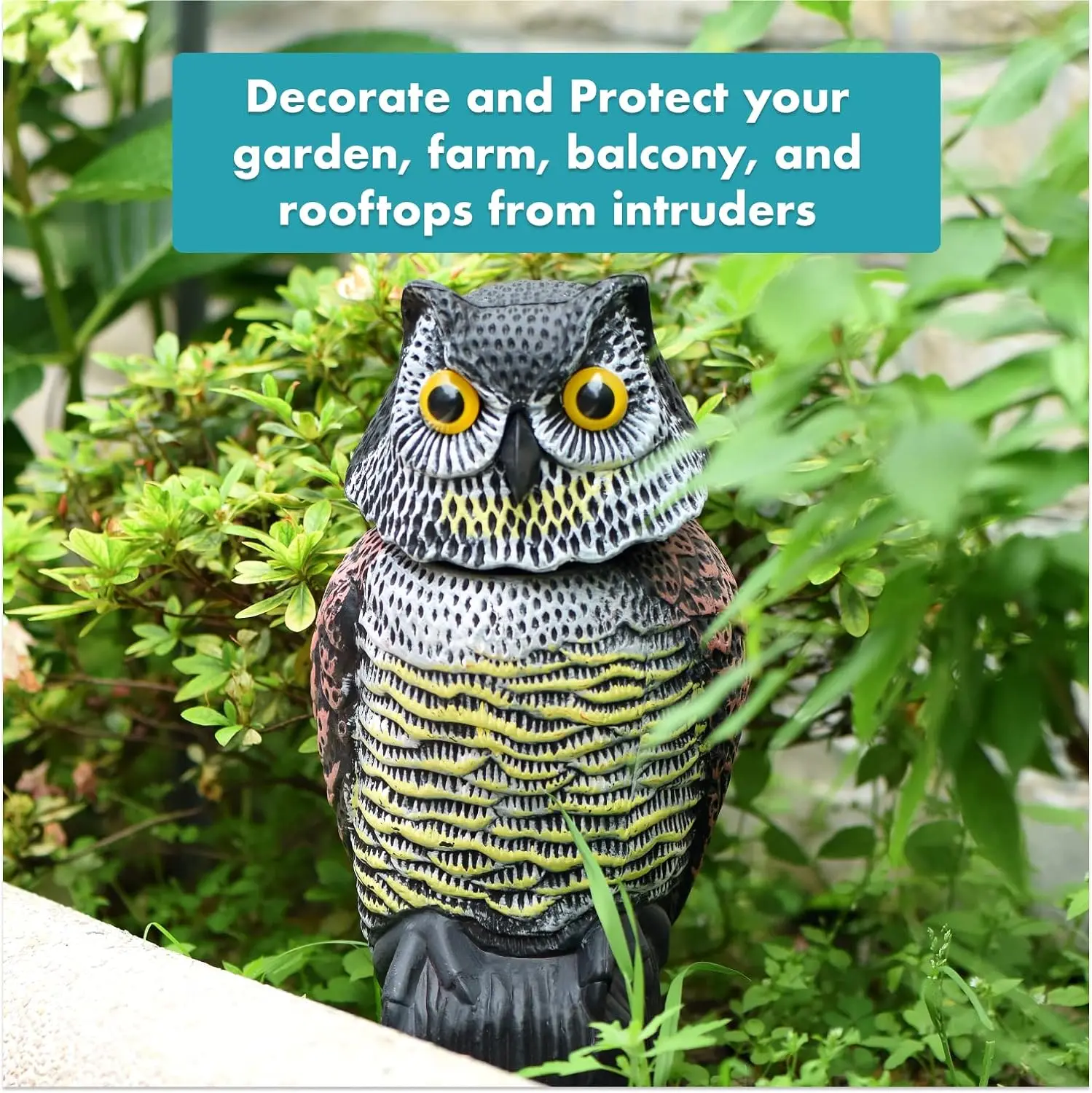 Scarecrow Owls Natural Enemy Realistic Owls With 360 Rotate Head To