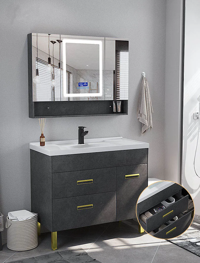 High Quality Standing Bathroom Vanity Set with Stainless Steel Legs