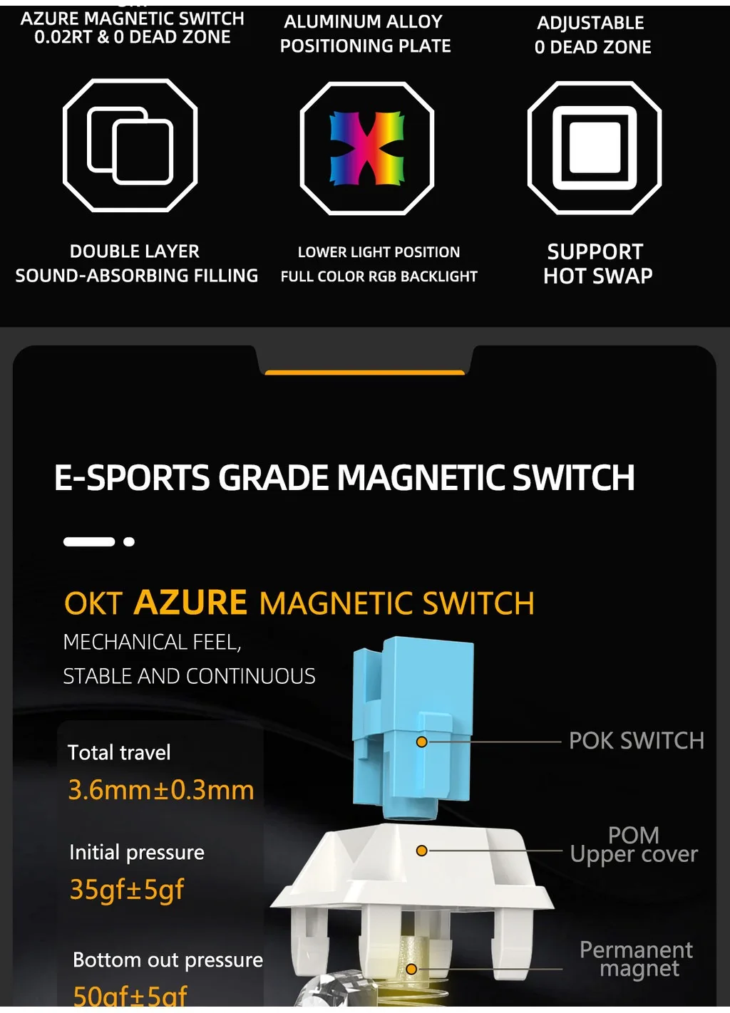 IROK ND63 Pro Hot-Swap Mechanical Keyboard - 8KHz Adjustable RGB, 64 ...