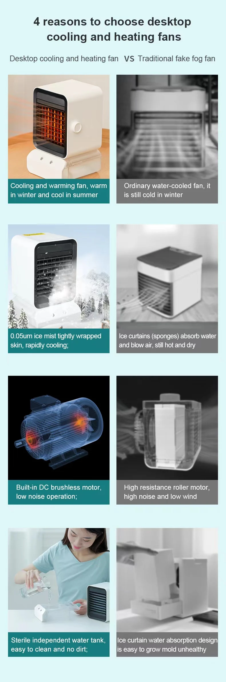 Warmer Hot Air Ptc Fan 600w Foot Table Desk Portable Heating And