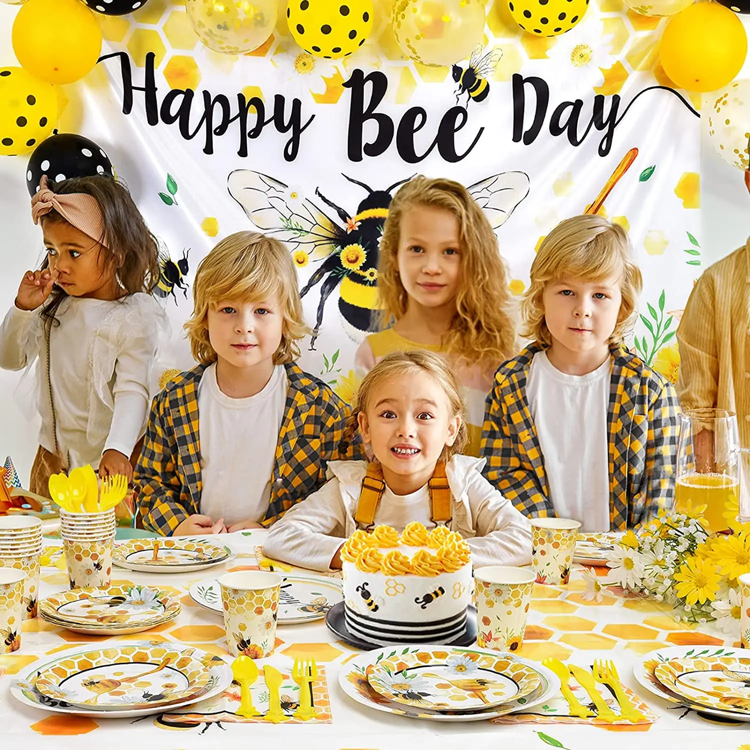 Bienen-Partygeschirr-Set Für 20 Gäste – Inkl. Teller, Becher, Servietten (umweltfreundlich & Süß!)
