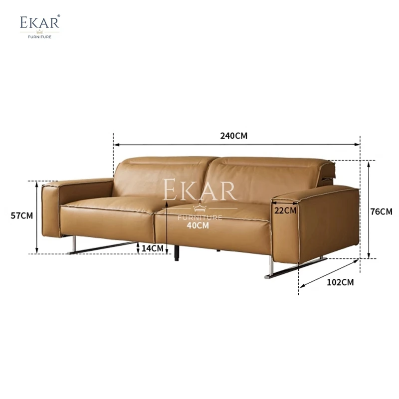 product new design ekar modern living room furniture sofa with stainless steel legs and nappa leather-65