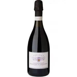 Italian Red Sparkling Wine Lambrusco Di Grasparossa Amabile DOC Perfect Table Wine for Pizza and Cold Cuts 6 Bottles Per Box