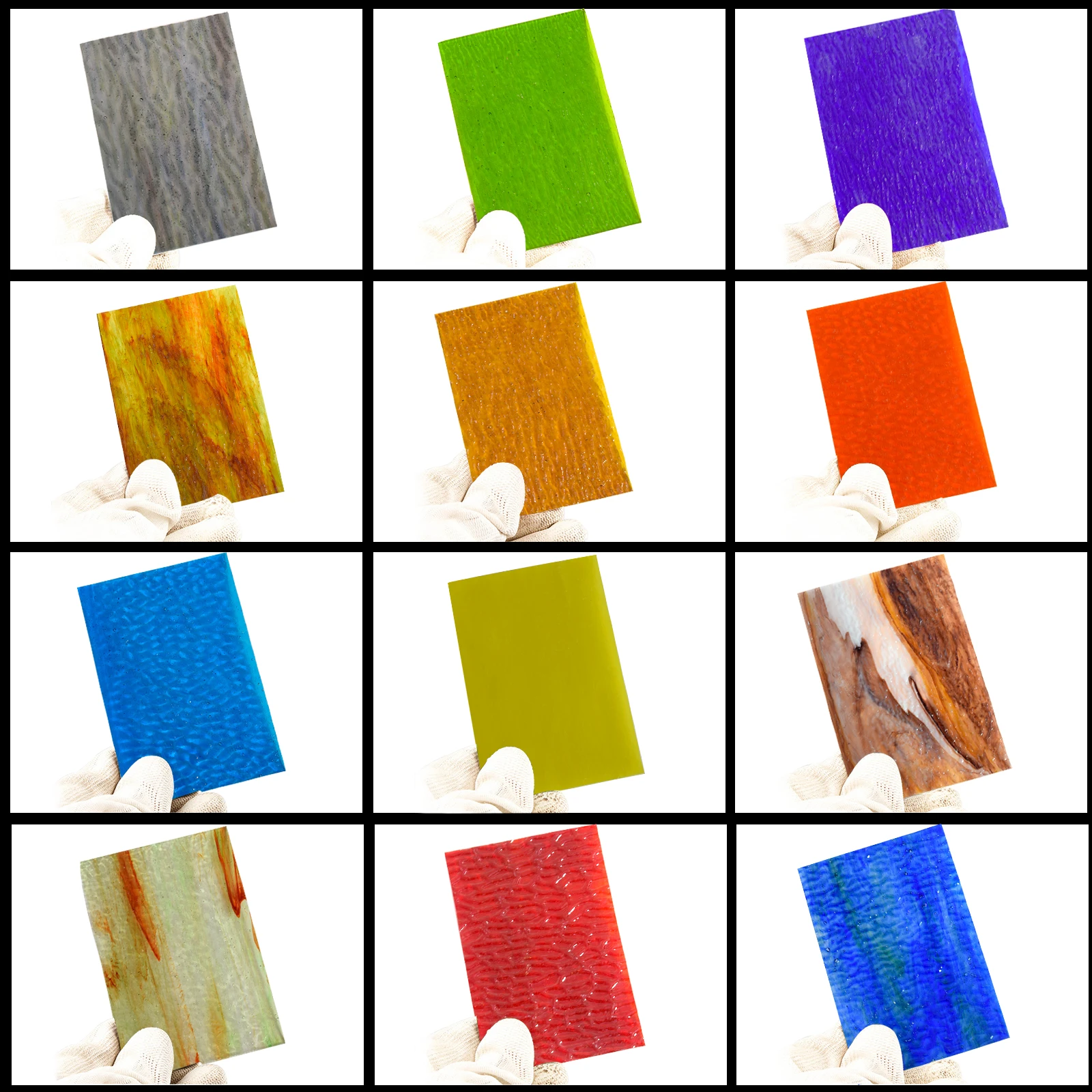 OS1 12 листов 4x6 дюймов в упаковке витражные листы Тиффани аксессуар разноцветные с изображением