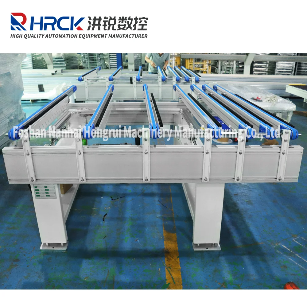 Automatic feeding and discharging table of Hongrui roller type six-sided drill