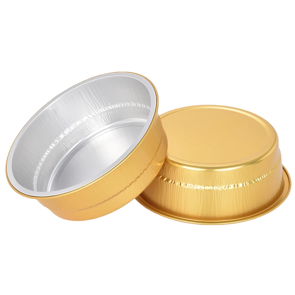 TIA Y1130 7inch Disc Wrinkle Resistant Stackable Foil Container Non Creased Storage Tray Freezer Compatible Foil Container