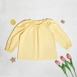 Professional Manufacturer Custom Logo New Spring Crew Neck Long Sleeve Baby Blouse Girls Kids Casual Shirts