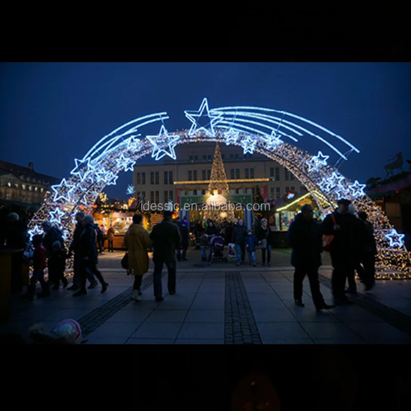 Outdoor Giant LED Lighted Illuminated 3D Ornament Arch Decoration for Exterior Winter Festival Holiday Displays for Zoo Park