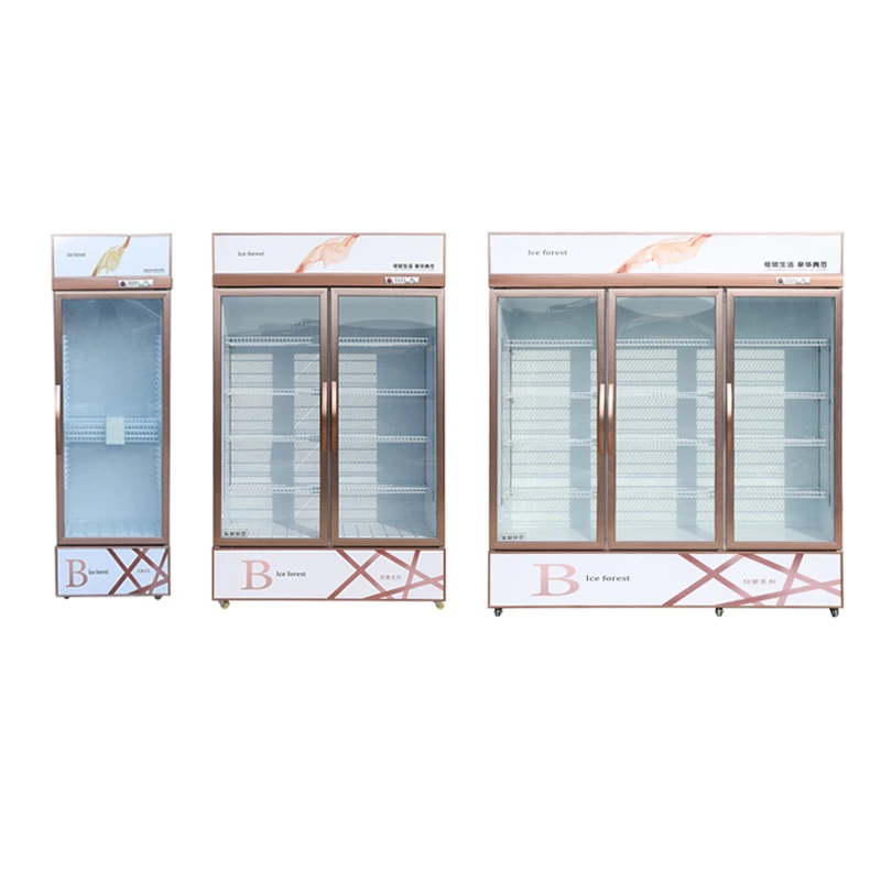 Commercial Pepsi Refrigerator Single/Double/Three Glass Sliding Door Finishing Flawless  Fridge for Supermarket