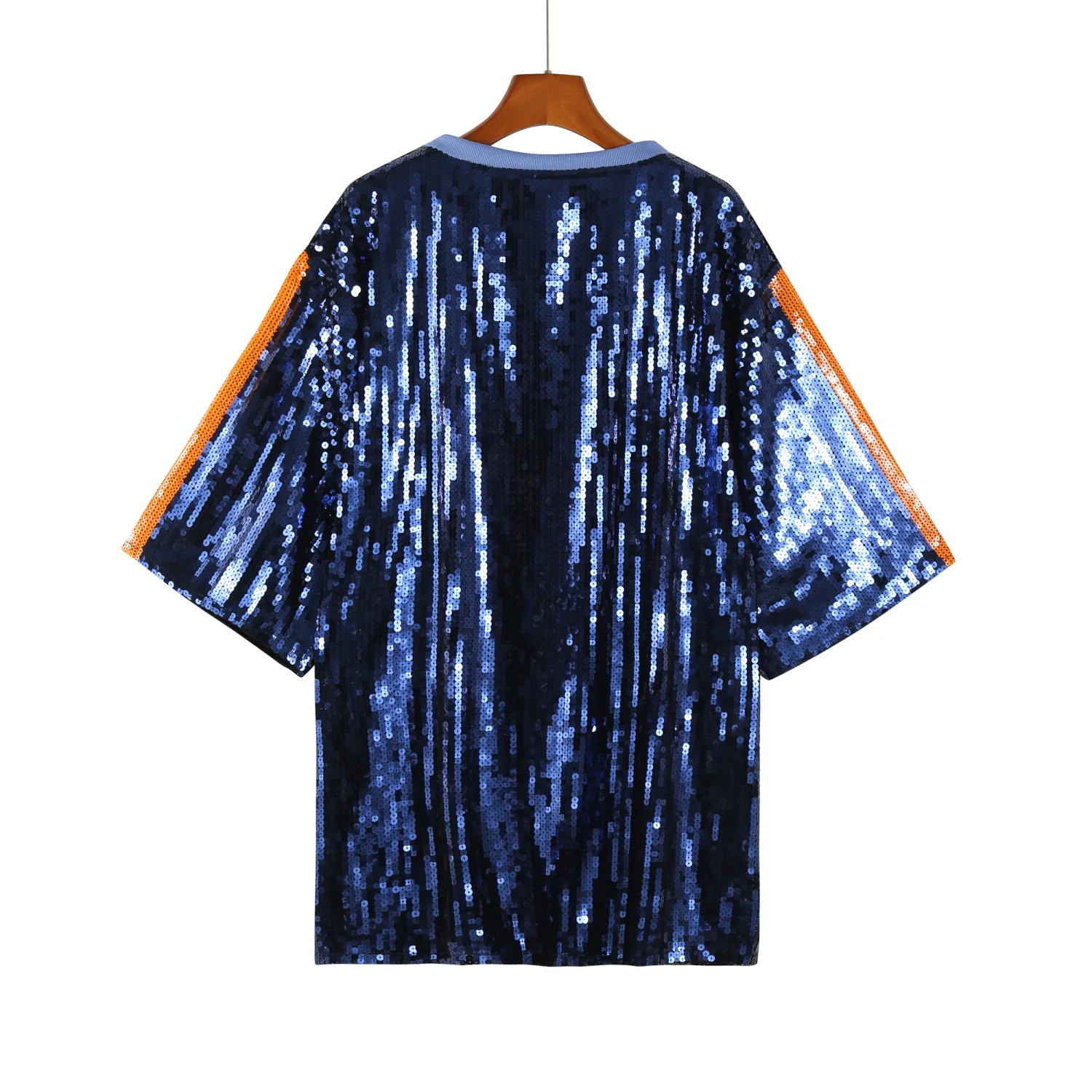 Ready to Ship Baseball Team LOGO Houston Jersey Sequin Dress Wholesale  Bling Girls Shirt Shiny Sequined Dresses Wholesale