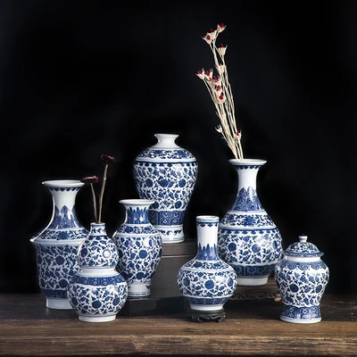 中式小青花瓷花瓶经典陶瓷花瓶家居装饰陶瓷花瓶| Alibaba.com