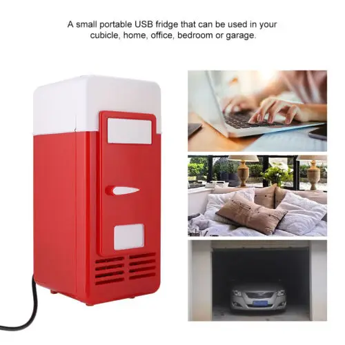 Portable Usb Mini Fridge Cool And Warm Mini Rrefrierator With Led Light