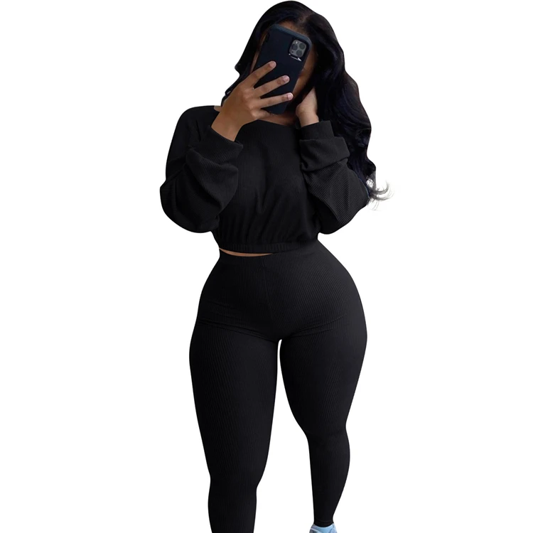 Jogging Sets Plus Size Two Piece Set Elastic Sweatshirt Stretch Female