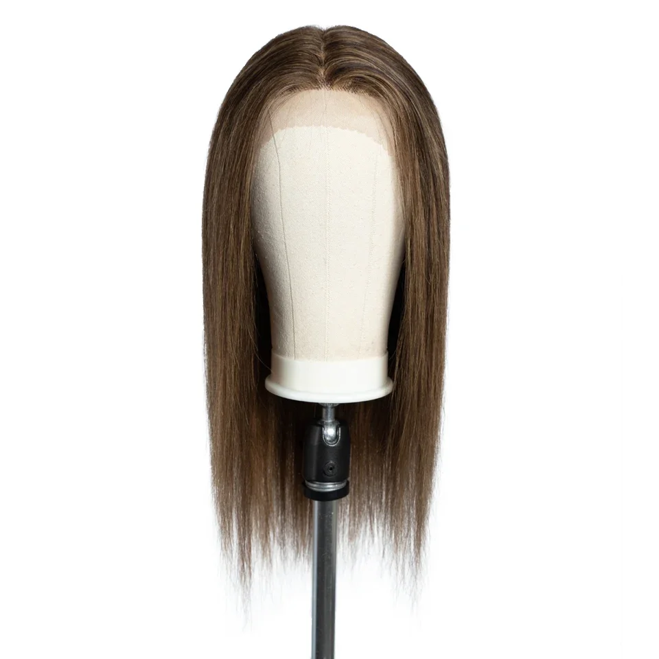 Glatte menschliche Haare blonde Lace Front Perücke gerade Bob Verschluss Gold brasilianische Highlight Cosplay Perücken_voghion.com