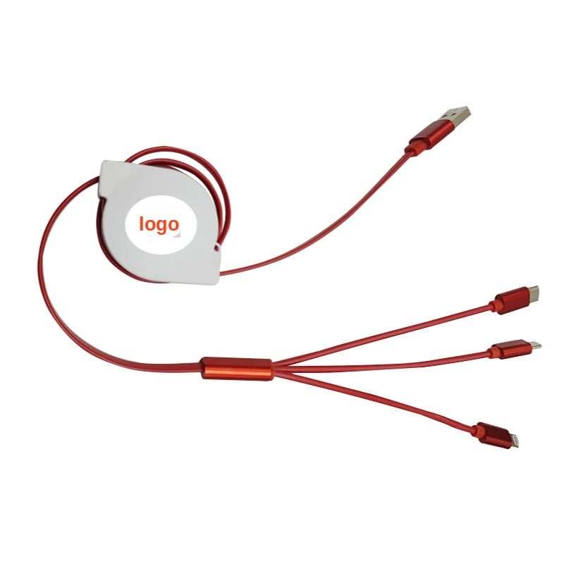 Высококачественный выдвижной Высокоскоростной Usb-кабель для зарядки и передачи данных 3 в 1, 1 м, оптовая продажа, очень хорошая цена