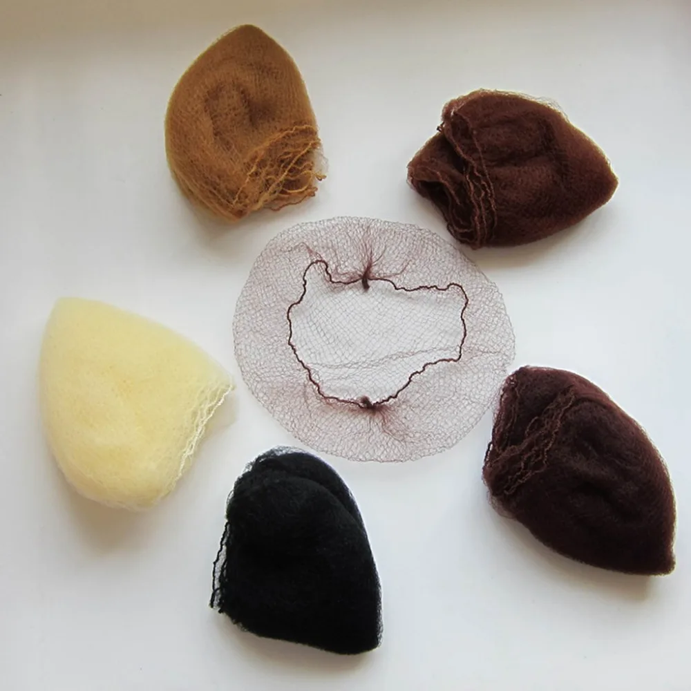 Нейлоновые сетки для волос пяти цветов черные коричневые кофейные невидимые мягкие эластичные