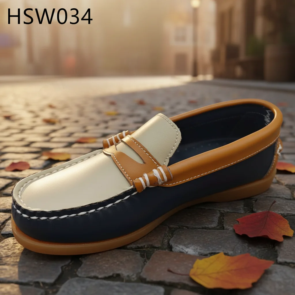 LXG, blok-stil med vandrende maske-design – blandede farver – indendørs lazy-shoes – anti-træthedsteknologi – herreskåret casual penny-shoes HSW034