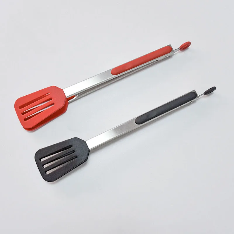 OEM ODM 12 Inch Silicone and Stainless Steel Turners Wholesale Buffet Food Tongs Dim Sum Clips BBQ Tools Steak Bread Tongs details