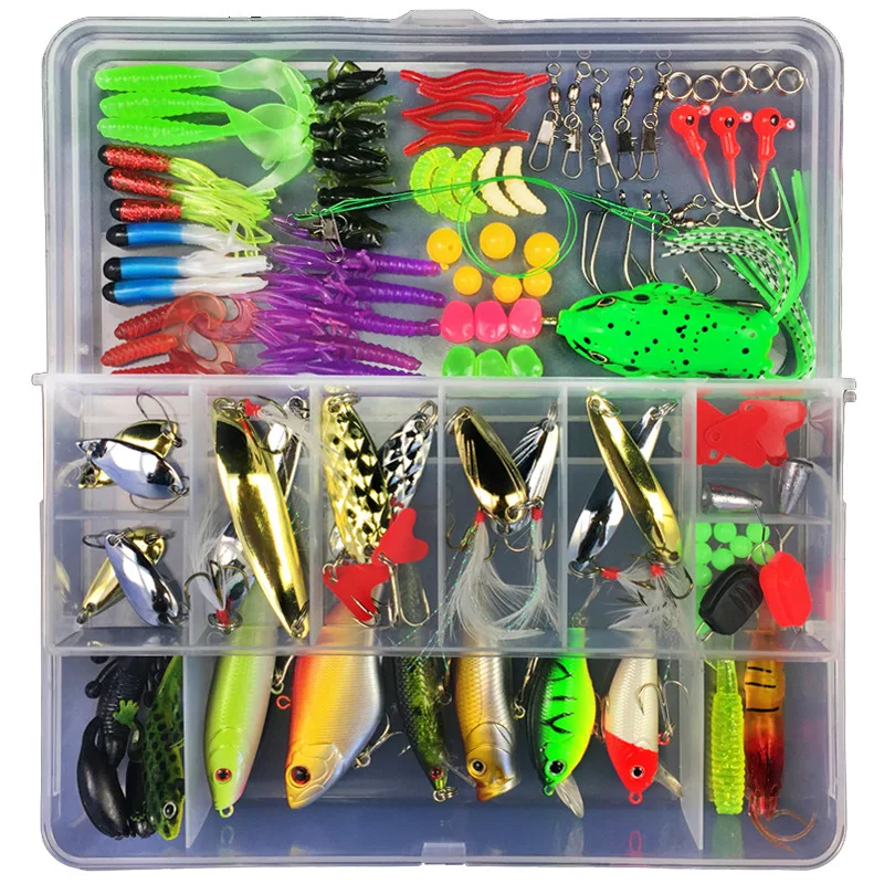 106 piece multi specification fishing tackle lure set kit 16-Piece with Box | Bass & Pike and terminal tackle to help anglers adapt to changing fishing conditions All In One 409 Piece
