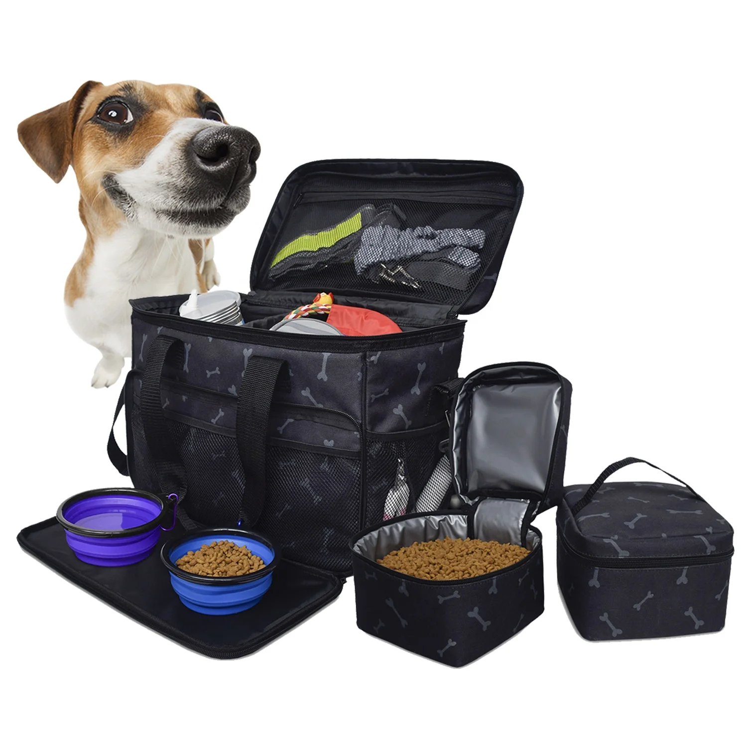 Airline Approved Pet Travel Organizer/Lunch Bag with Food