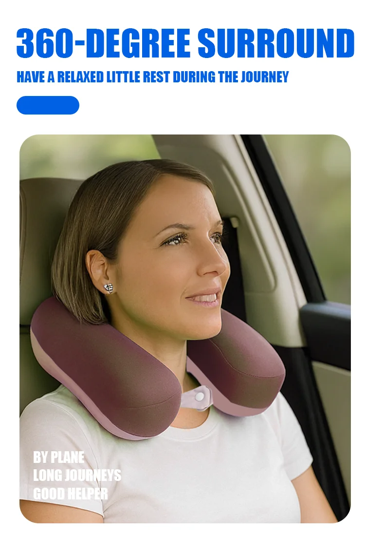 Solid Color OEM ODM Wholesale Memory Foam U Shaped Pillow, Slow Rebound Neck Support Pillow, Neck and Shoulder Travel Pillow