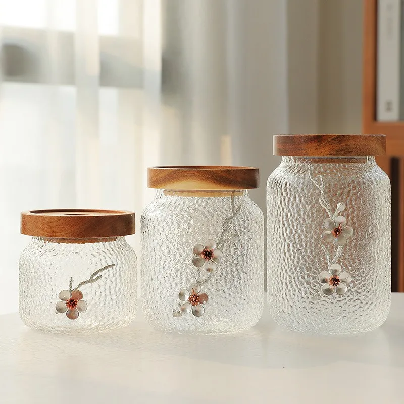 High Borosilicate Glass Food Container Foldable and Flexible Storage Jar with Lid for Coffee Beans and Tea Personalized Logo