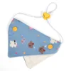Light blue denim bear patchwork with white background